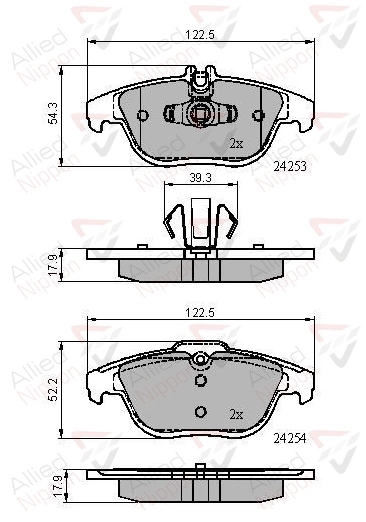 Комплект тормозных колодок дисковый тормоз anl braking ALLIED NIPPON ADB01792