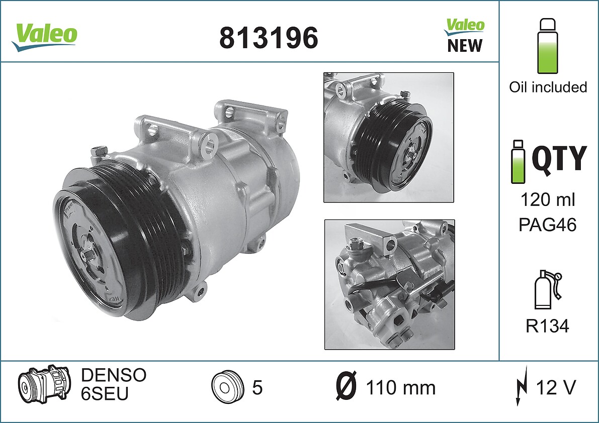 Компрессор кондиционер valeo core-flex VALEO 813196