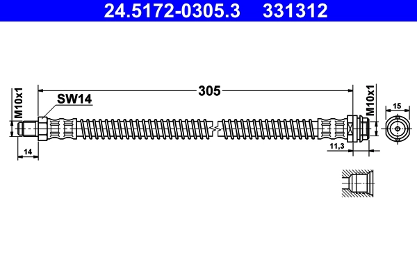 Тормозной шланг ATE 24.5172-0305.3