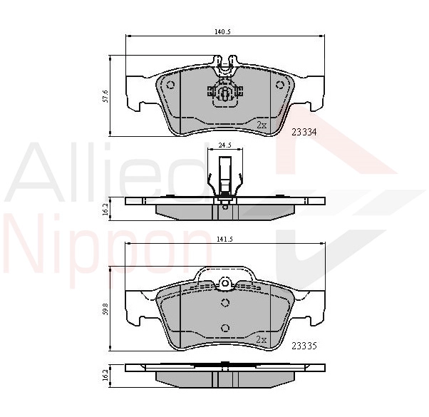 Комплект тормозных колодок дисковый тормоз anl braking ALLIED NIPPON ADB01118