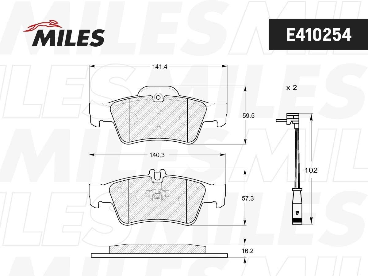 Комплект тормозных колодок дисковый тормоз MILES E410254