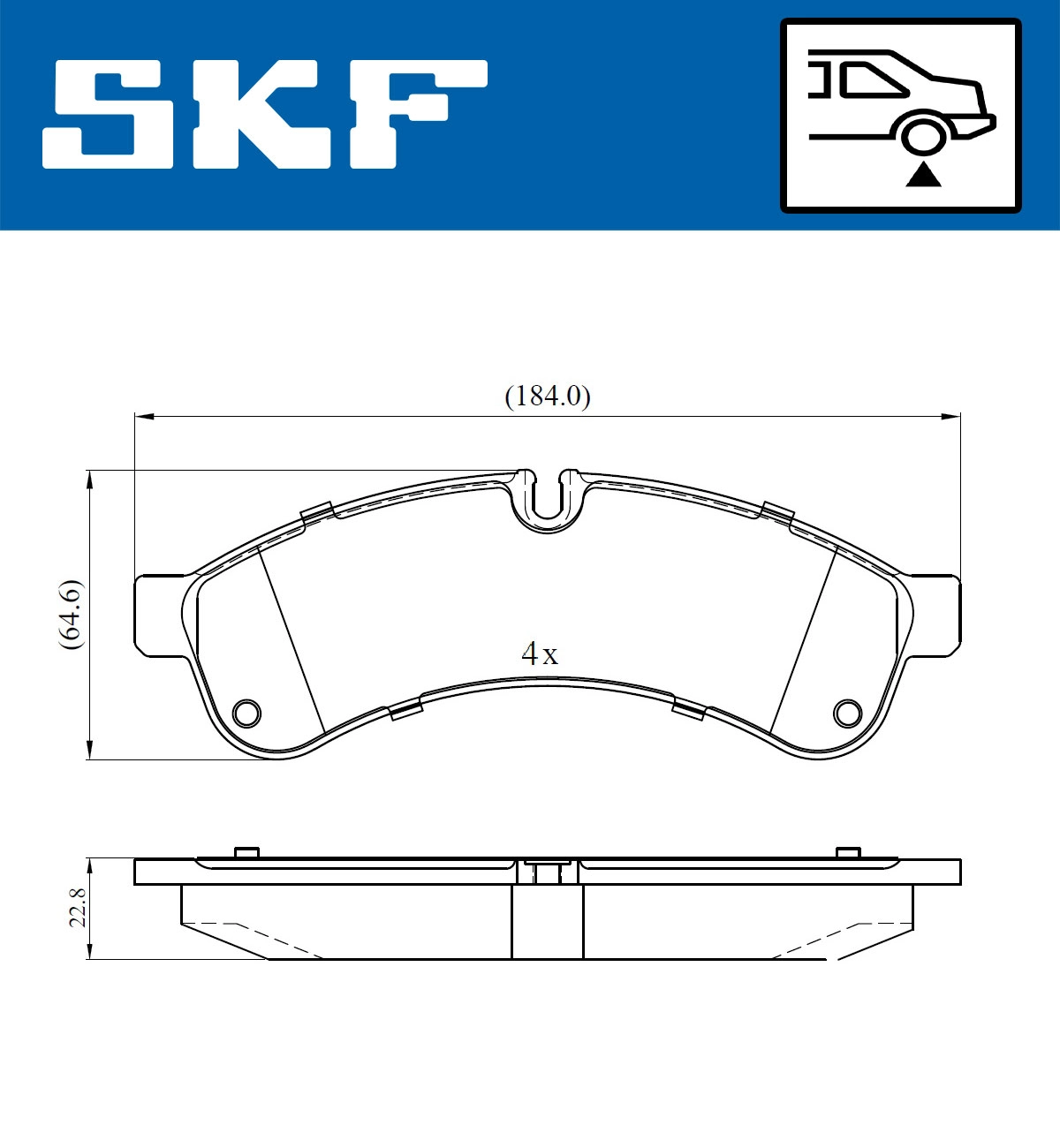 Комплект тормозных колодок дисковый тормоз SKF VKBP 90534