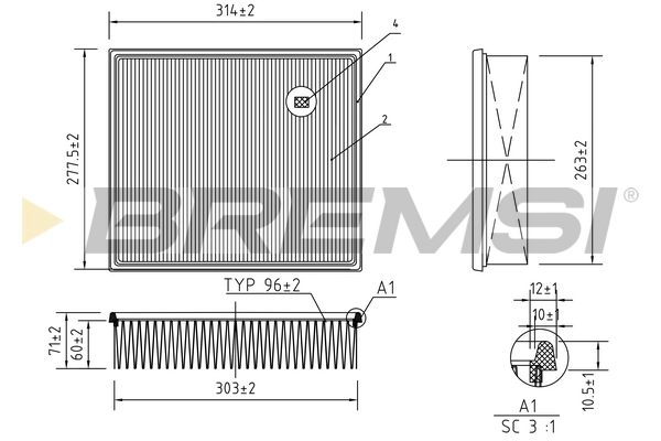 Воздушный фильтр BREMSI FA1252