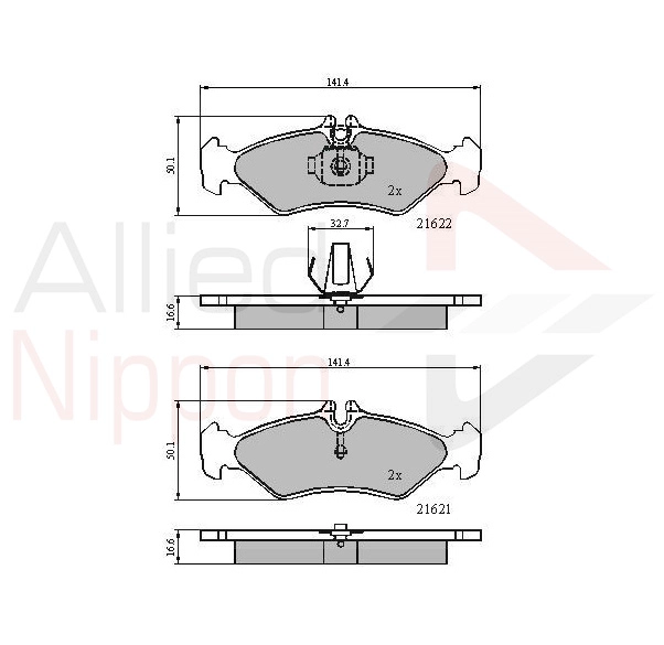 Комплект тормозных колодок дисковый тормоз anl braking ALLIED NIPPON ADB0453