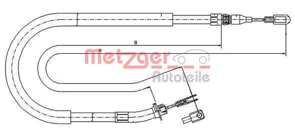 Тросик cтояночный тормоз greenparts METZGER 10.9873