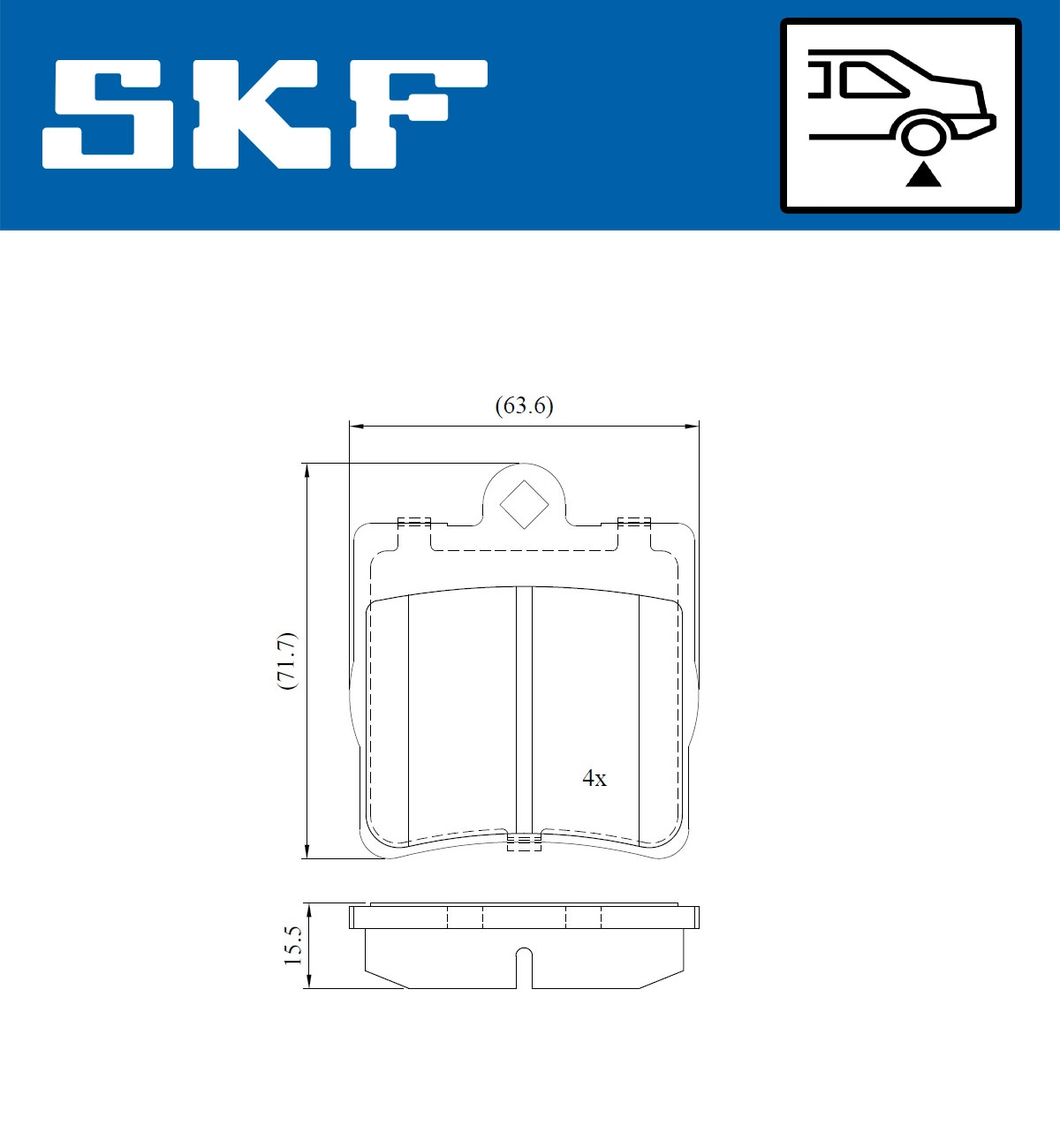 Комплект тормозных колодок дисковый тормоз SKF VKBP 90434
