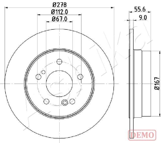 Тормозной диск ASHIKA 61-00-0505C