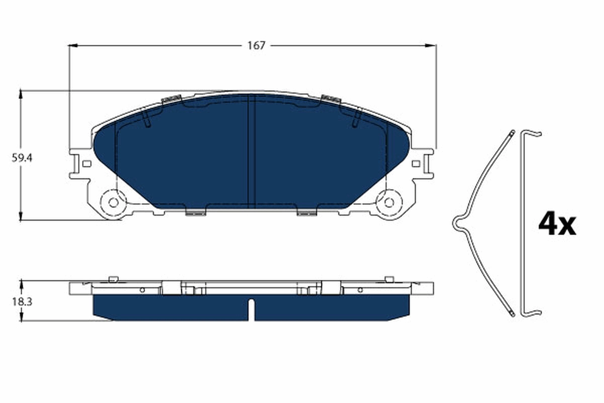 Комплект тормозных колодок дисковый тормоз electric blue TRW GDB3484BTE