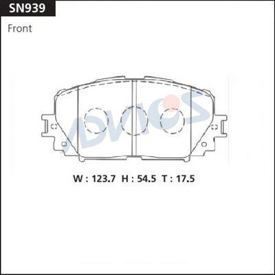 Комплект тормозных колодок дисковый тормоз ADVICS SN939