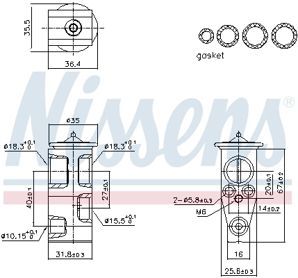 Расширительный клапан кондиционер first fit NISSENS 999444