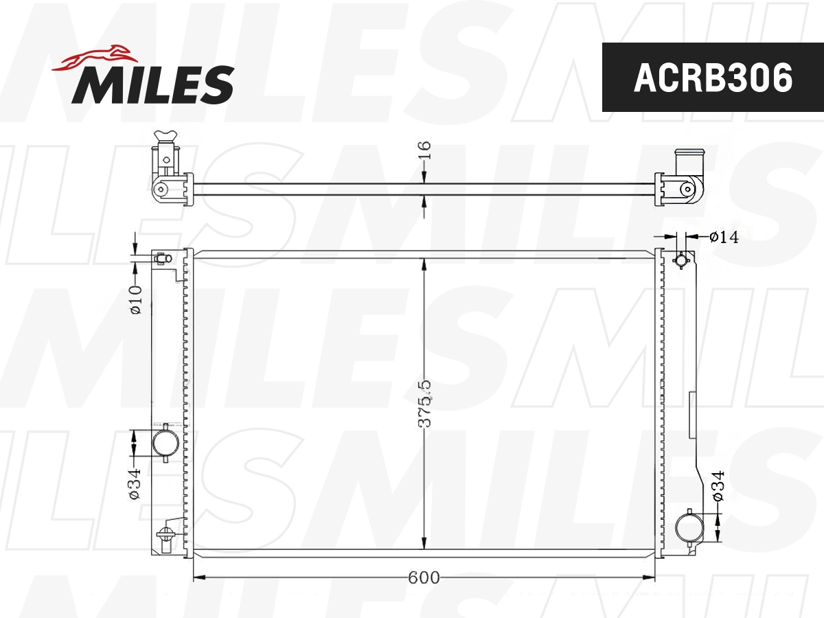 Радиатор охлаждение двигателя MILES ACRB306