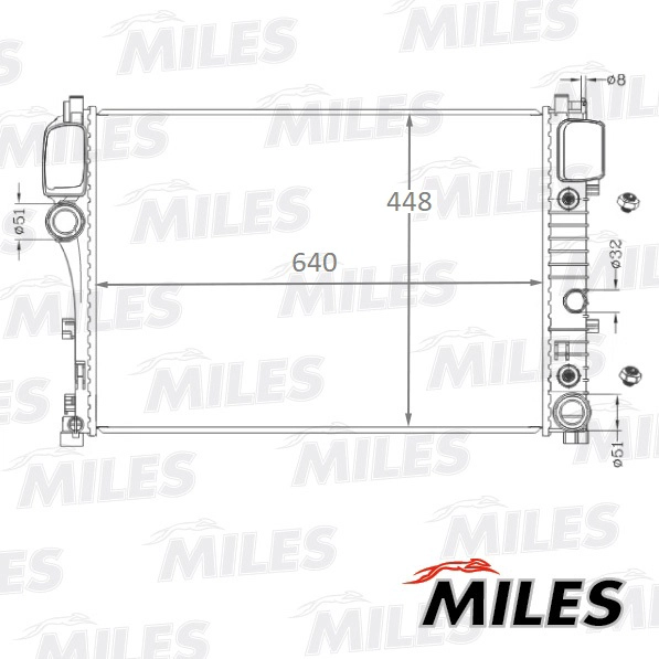 Радиатор охлаждение двигателя MILES ACRB092