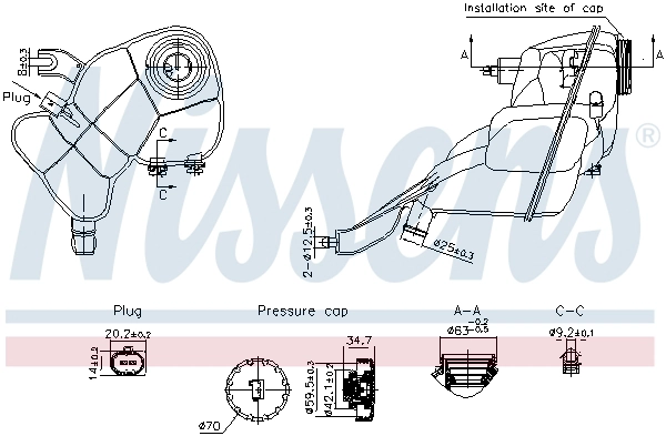 Компенсационный бак охлаждающая жидкость first fit NISSENS 996204
