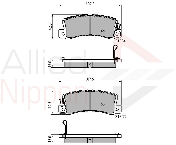Комплект тормозных колодок дисковый тормоз anl braking ALLIED NIPPON ADB3747