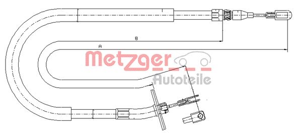 Тросик cтояночный тормоз greenparts METZGER 10.9876