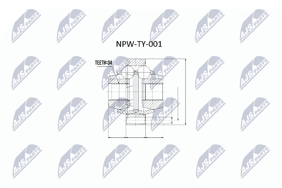 Шарнирный комплект приводной вал NTY NPW-TY-001