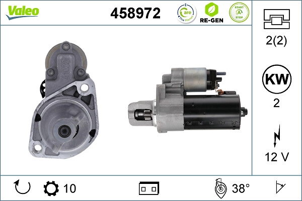 Стартер valeo re-gen remanufactured stopstart VALEO 458972