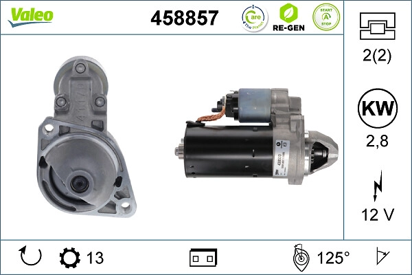Стартер valeo re-gen remanufactured stopstart VALEO 458857