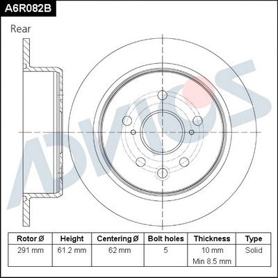 Тормозной диск ADVICS A6R082B