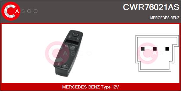 Выключатель стеклолодъемник brand new hq CASCO CWR76021AS