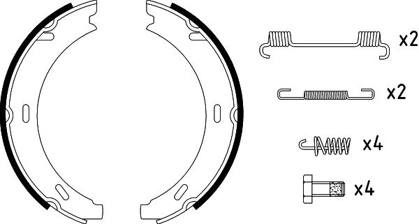 Комплект тормозных колодок стояночная тормозная система HELLA/BEHR/PAGID 8DA 355 050-301