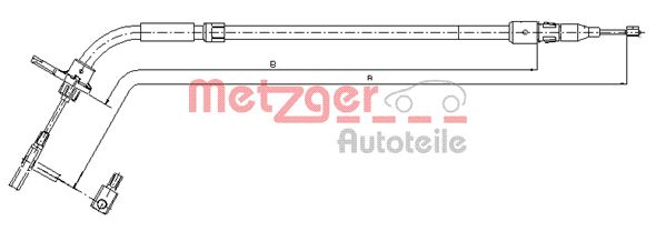 Тросик cтояночный тормоз METZGER 10.9333