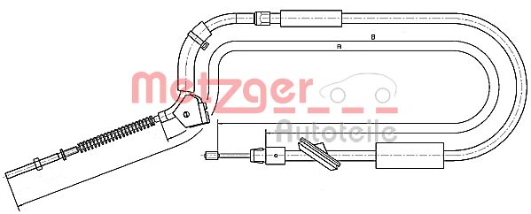 Тросик cтояночный тормоз METZGER 10.9335