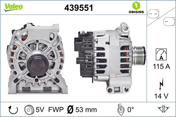 Генератор valeo origins new oe technology VALEO 439551