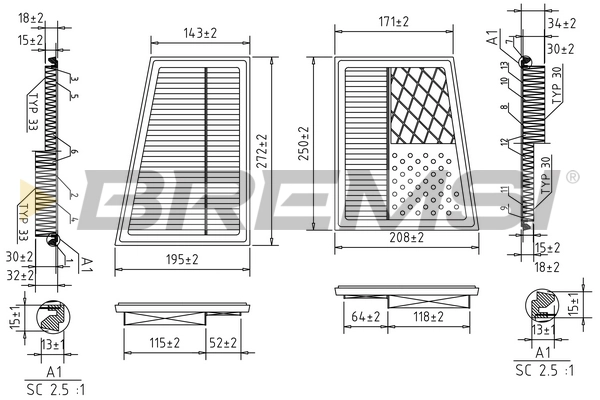 Воздушный фильтр BREMSI FA0536