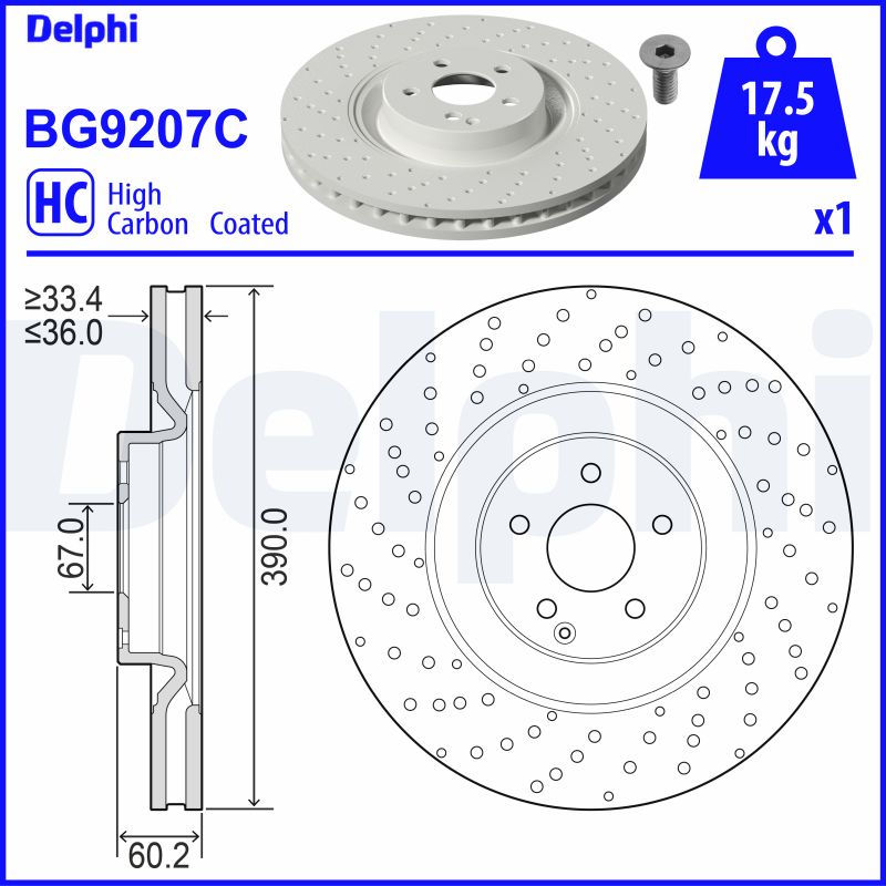 Тормозной диск DELPHI BG9207C