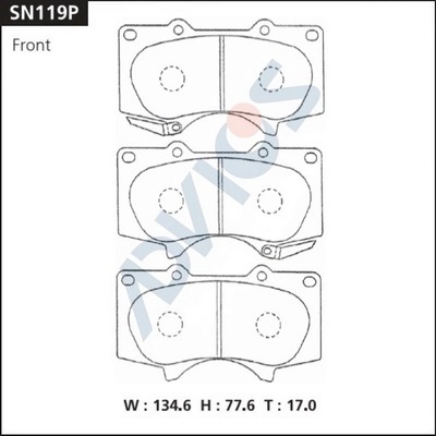Комплект тормозных колодок дисковый тормоз ADVICS SN119P