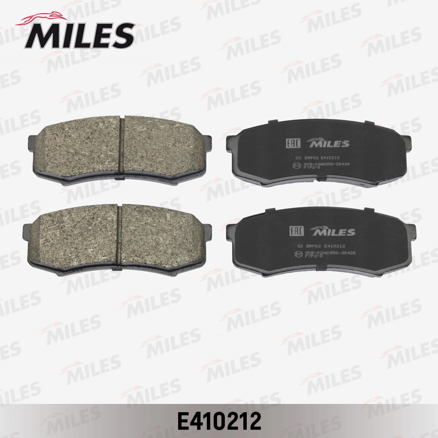 Комплект тормозных колодок дисковый тормоз MILES E410212
