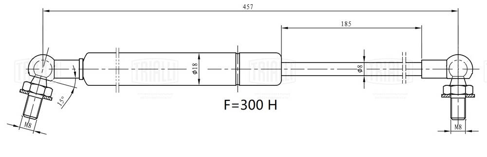Газовая пружина капот TRIALLI GS 1907