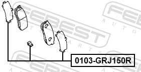Противоскрипная пластина тормозные колодки(задняя пластина) FEBEST 0103-GRJ150R