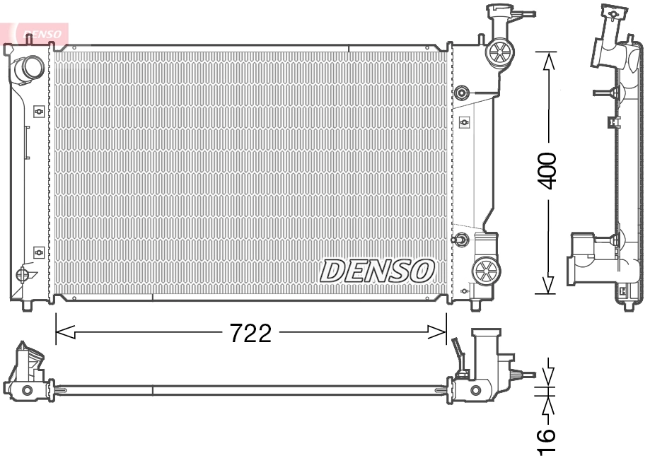 Радиатор охлаждение двигателя DENSO DRM50098