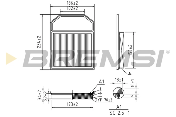 Воздушный фильтр BREMSI FA1120