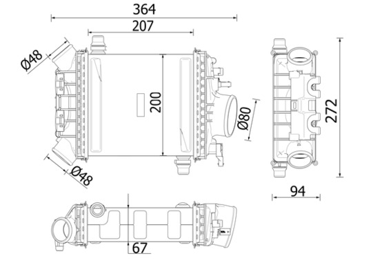 Интеркулер behr premium line MAHLE/KNECHT CI 547 000P