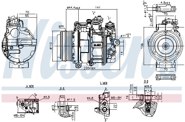 Компрессор кондиционер first fit NISSENS 890749