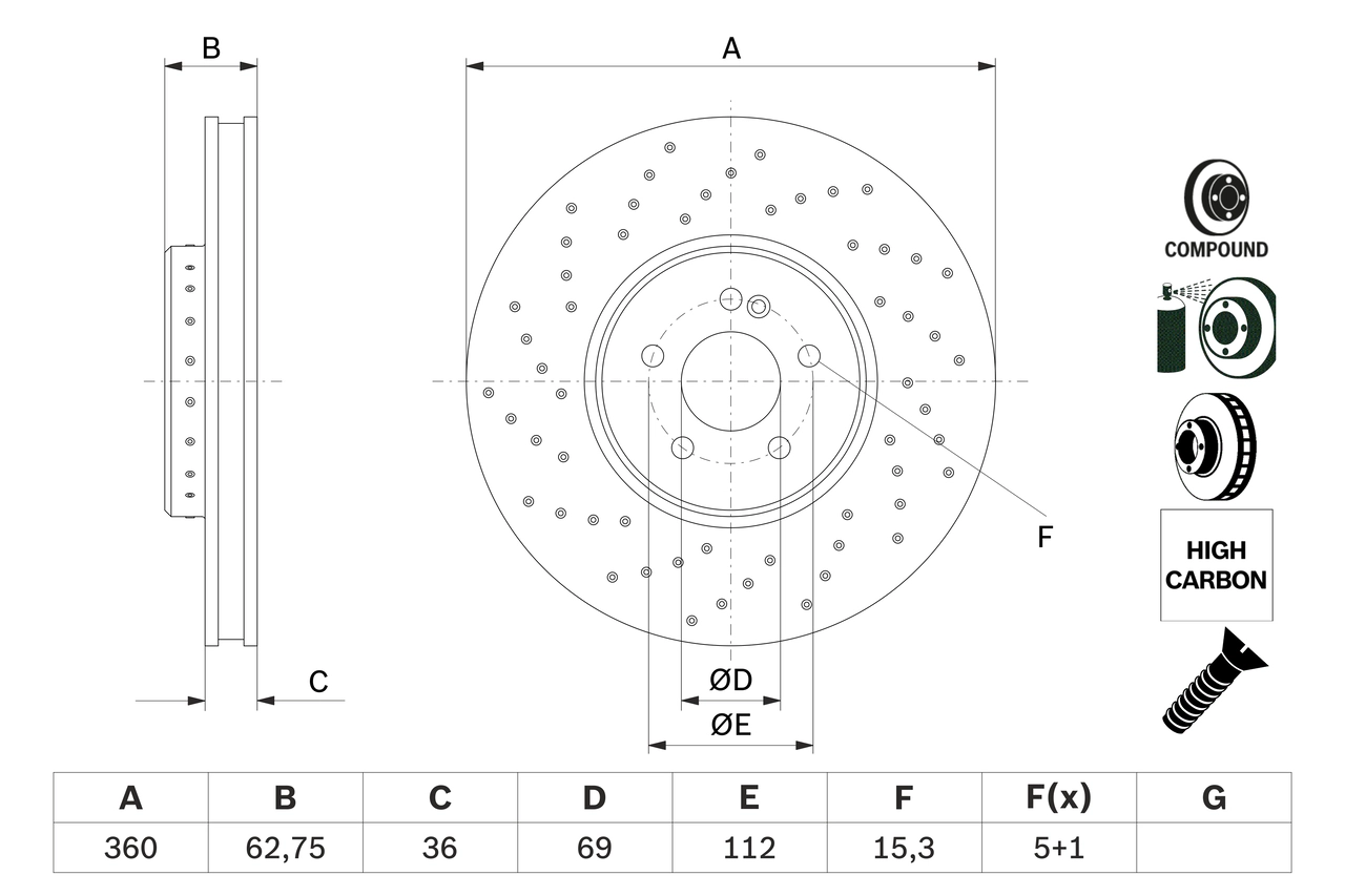 Тормозной диск BOSCH 0 986 479 G38