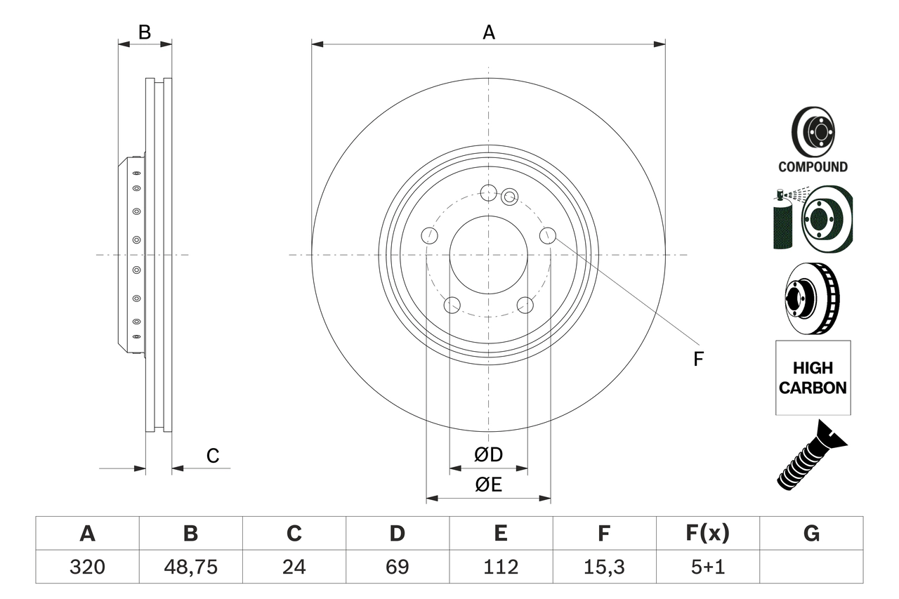 Тормозной диск BOSCH 0 986 479 G39
