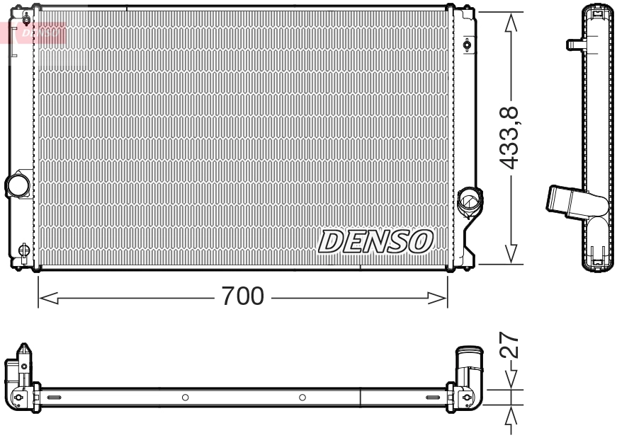 Радиатор охлаждение двигателя DENSO DRM51019