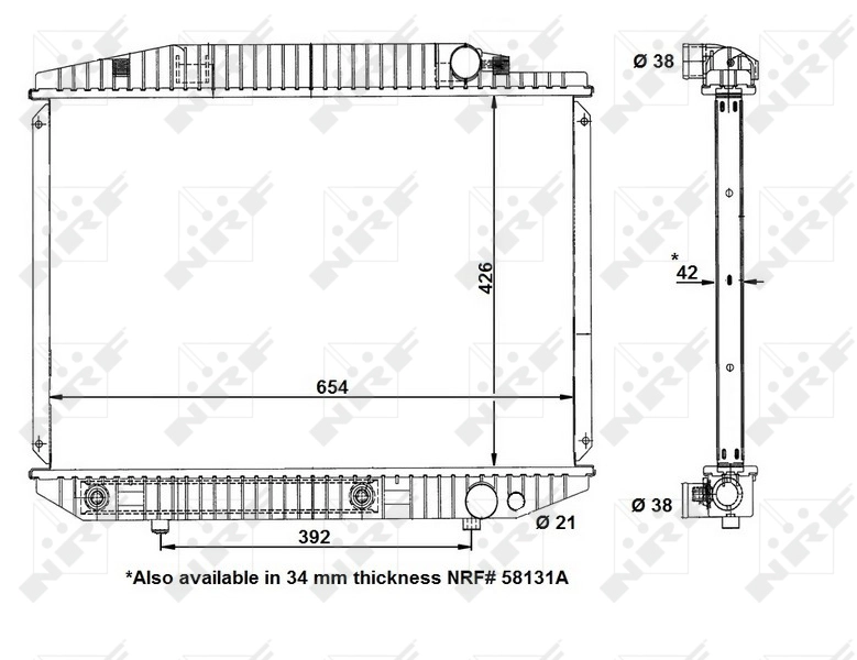 Радиатор охлаждение двигателя easy fit NRF 58131