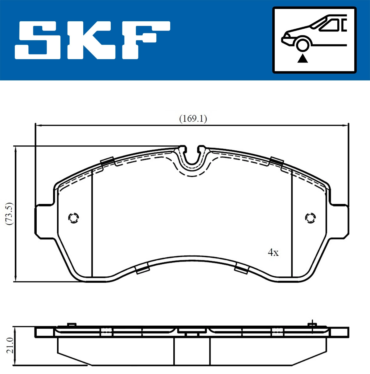 Комплект тормозных колодок дисковый тормоз SKF VKBP 80115
