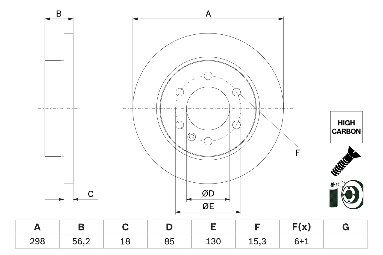 Тормозной диск BOSCH 0 986 479 H07