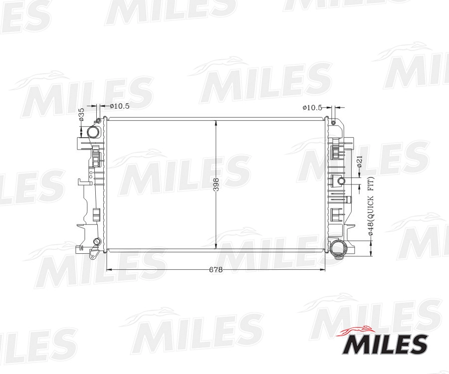 Радиатор охлаждение двигателя MILES ACRB200