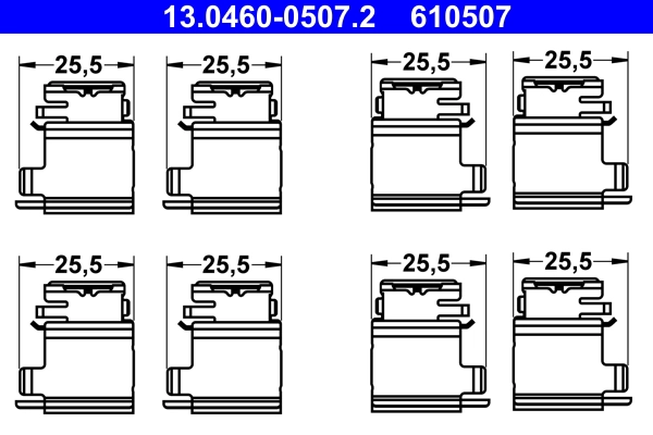 Комплектующие колодки дискового тормоза ATE 13.0460-0507.2