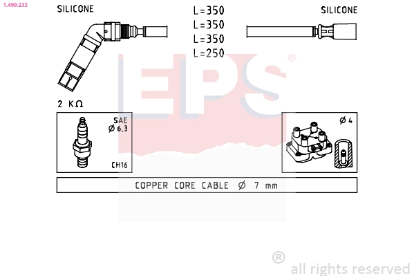 Комплект проводов зажигания made in italy - oe equivalent EPS 1.499.232
