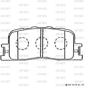 Комплект тормозных колодок дисковый тормоз ADVICS SN885