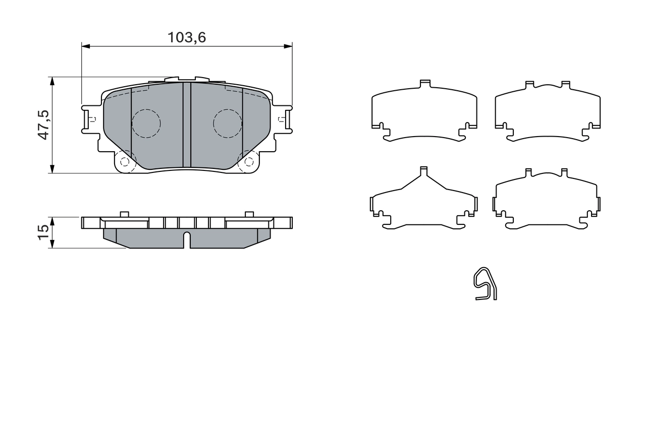Комплект тормозных колодок дисковый тормоз BOSCH 0 986 460 043
