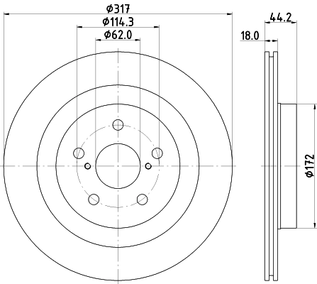 Тормозной диск pro HELLA/BEHR/PAGID 8DD 355 134-961